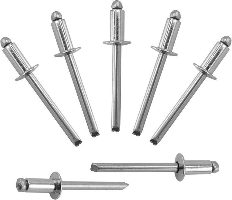 ALLCLEAN 100 Pcs 3/16"x3/8" Stainless Steel Blind Pro Rivets,4.8 x 10mm Pop Rivets,Stainless Steel Grip and Stainless Steel Mandrel - Image 1